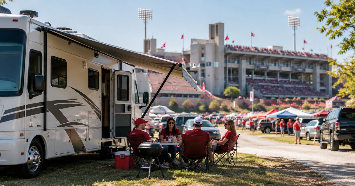 Can you park an RV overnight at IU football games?