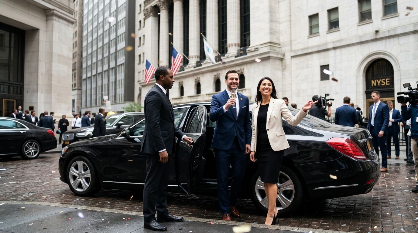 Car service for IPO day celebrations at the New York Stock Exchange