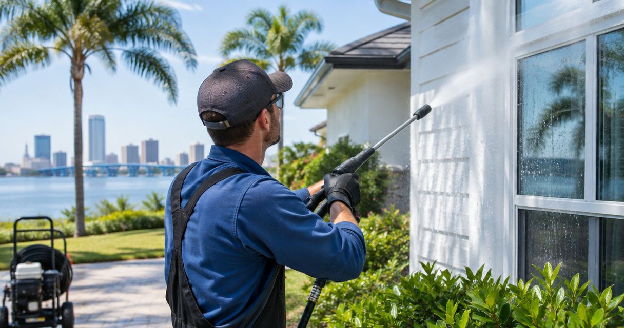 What should a Jacksonville exterior-cleaning insurance check cover?