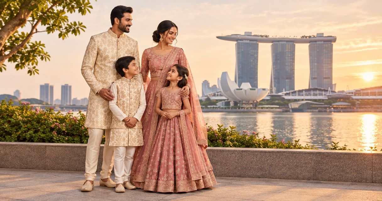 Indian clothes in Singapore for coordinated family outfits