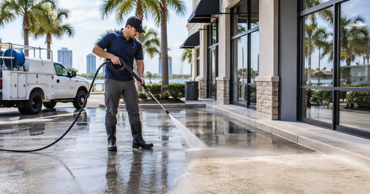 Driveway cleaning services for Jacksonville storefronts