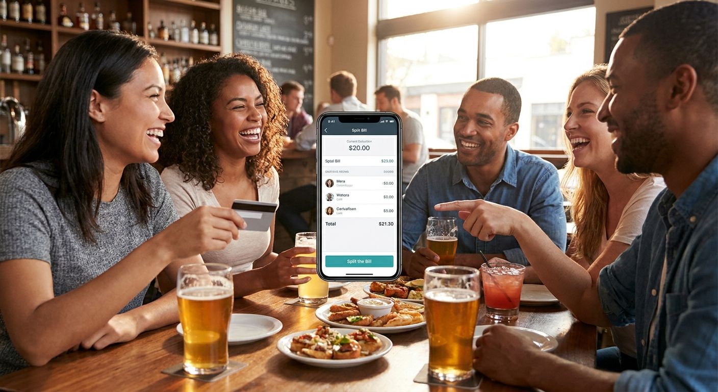 Bill splitting app for happy hour