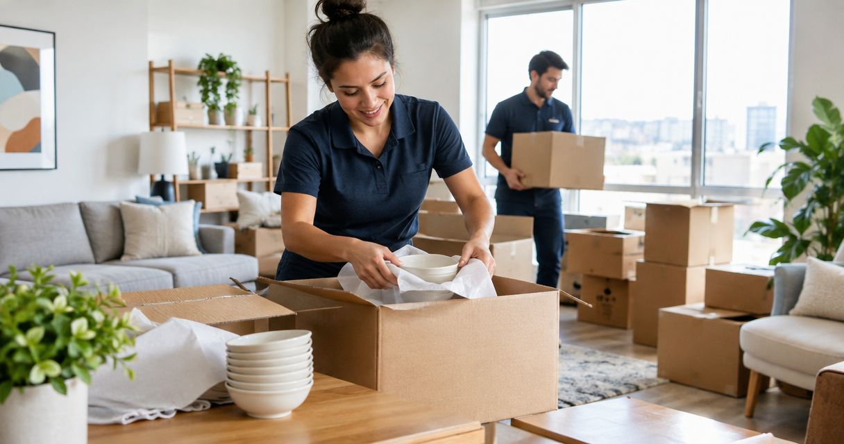 How long does full-service packing take for a two-bedroom apartment?