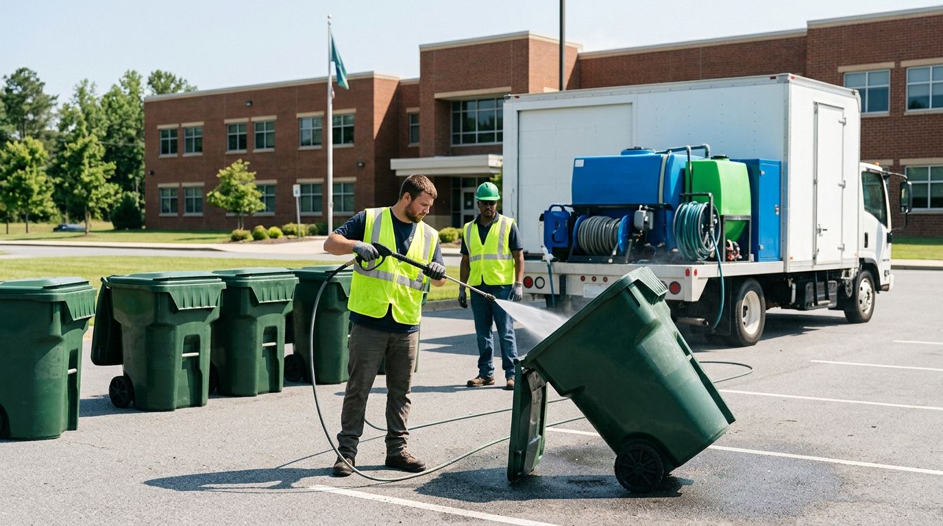 Best trash bin cleaning service for school districts