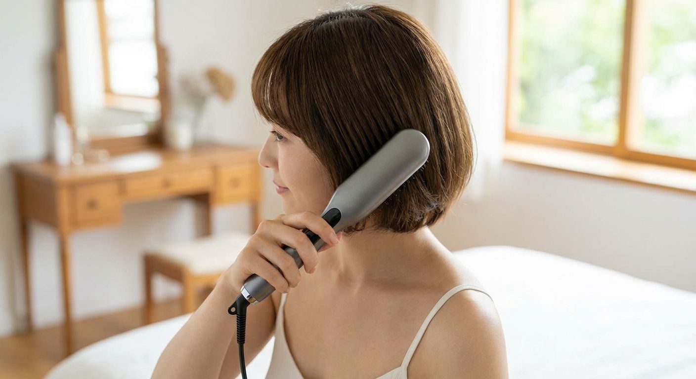 Heated hair brush for short hairstyles