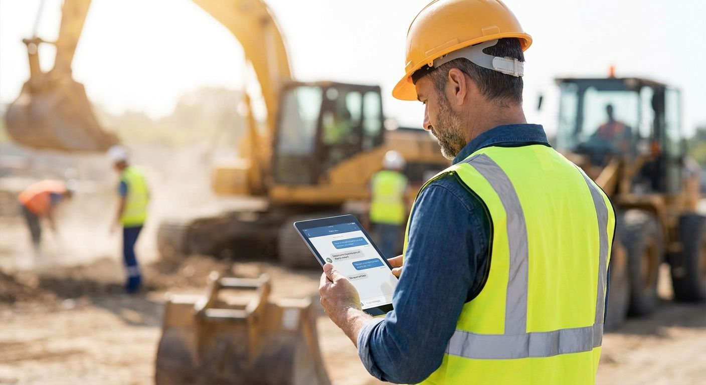 Conversational ads for AI field service and construction assistants