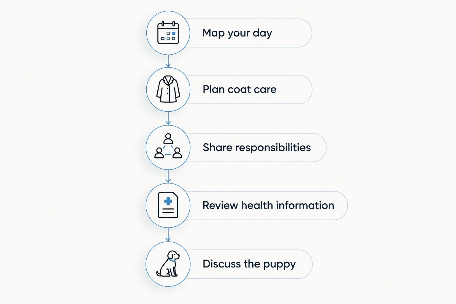 Five steps for checking household readiness before applying for a Bernedoodle puppy.