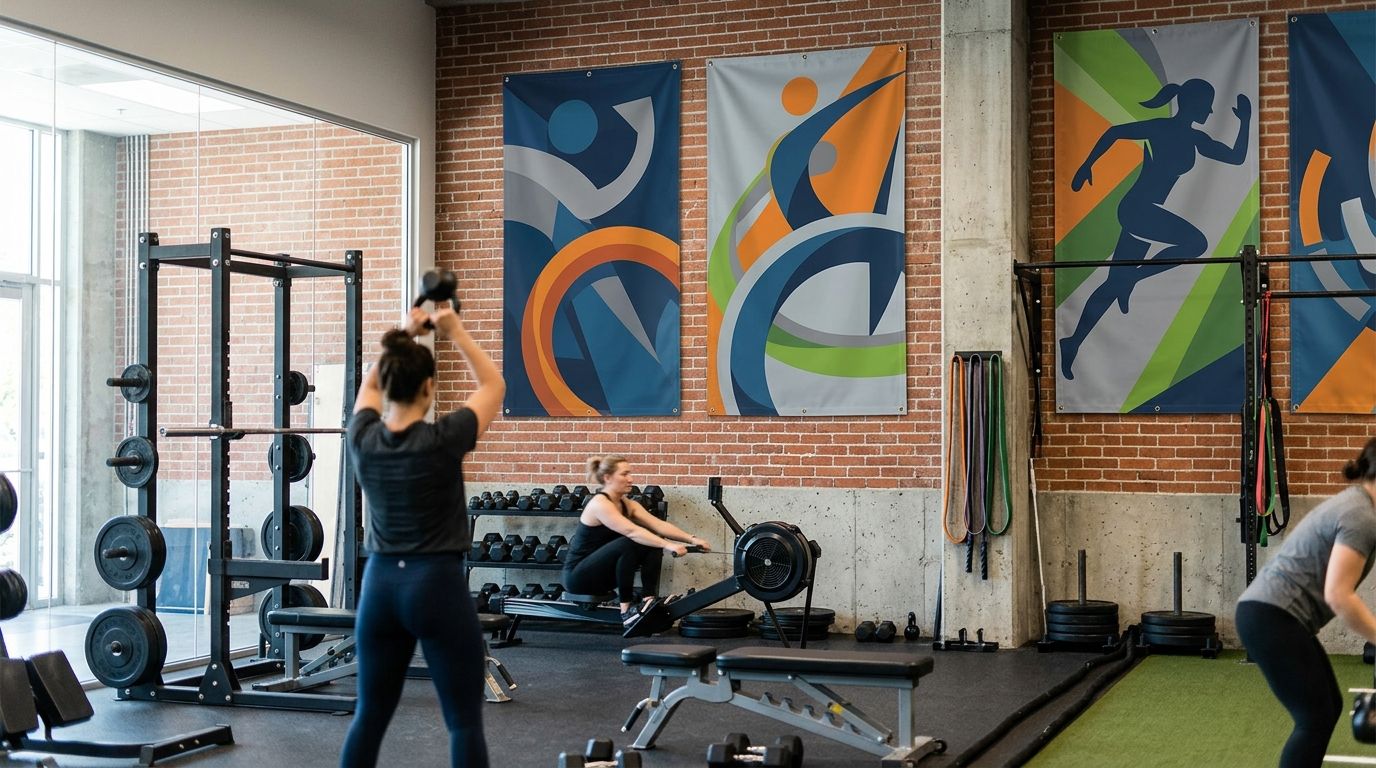 Vinyl banners for gyms and fitness studios