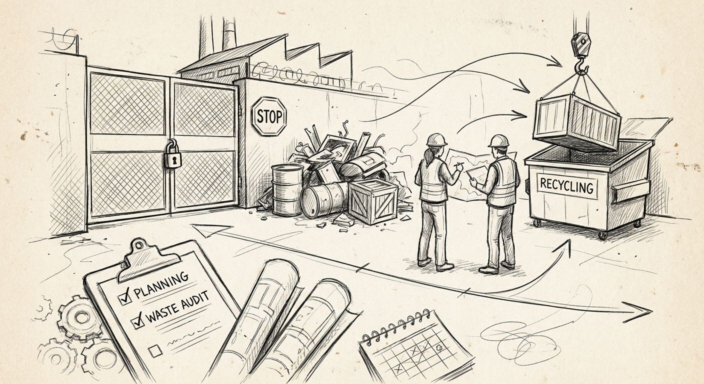 How to plan waste removal for a manufacturing facility shutdown