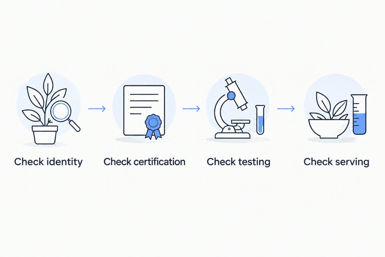 Four checks for moringa powder: identity, certification, testing, and serving