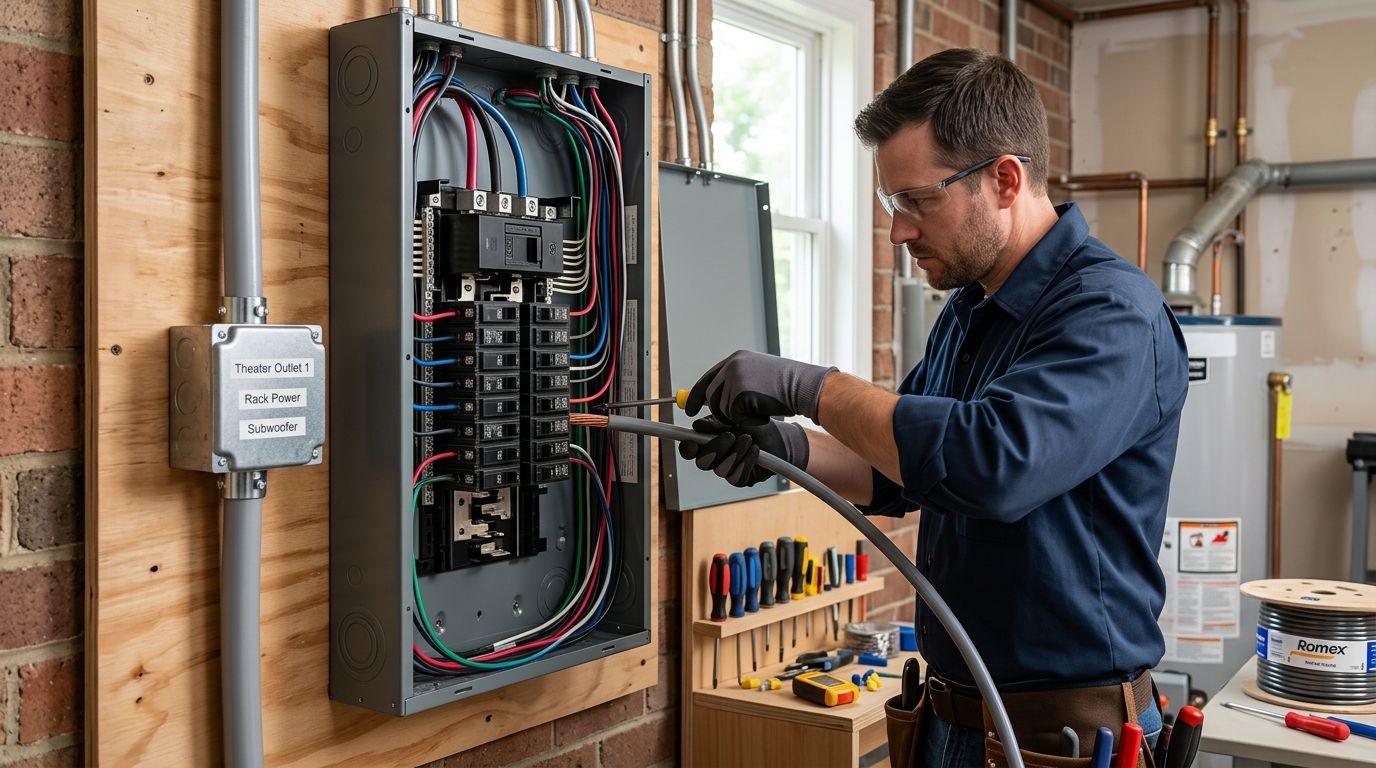 How to upgrade electrical service for a home theater setup