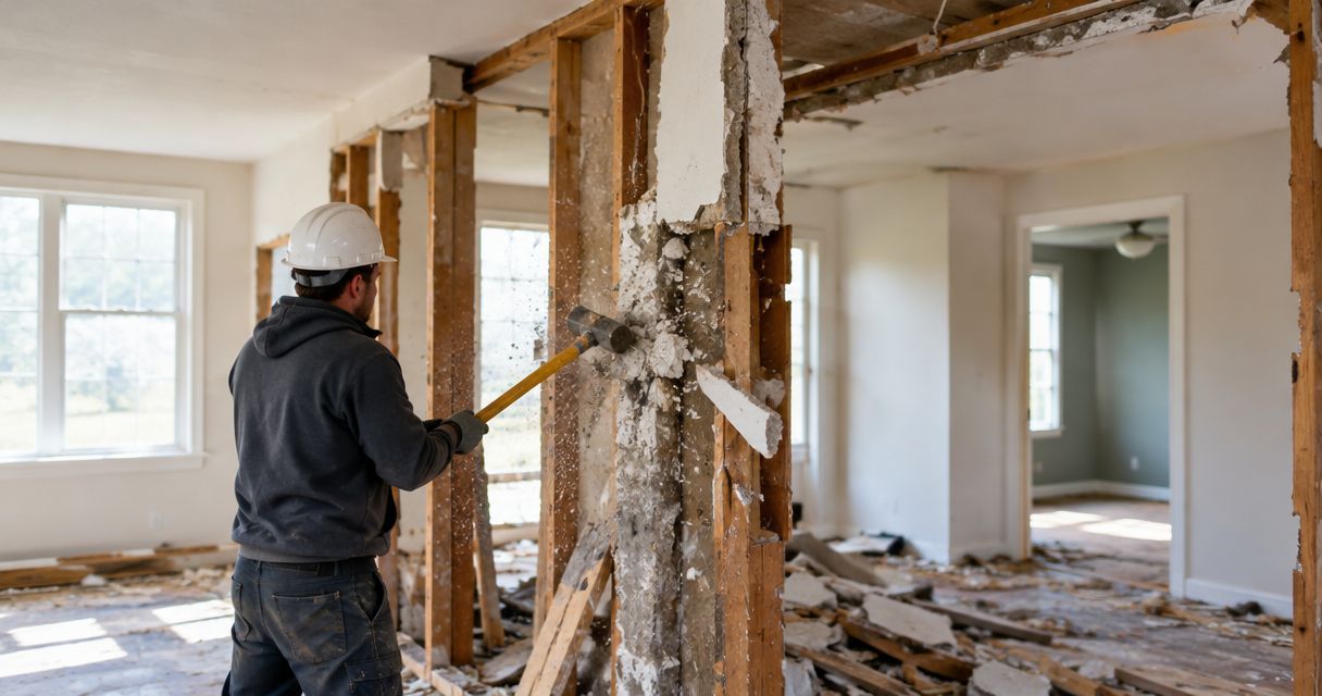Can junk removal companies remove a load-bearing wall during demolition?