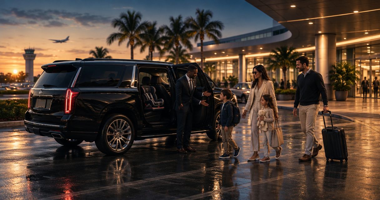 Palm Beach airport car service for families with child seats