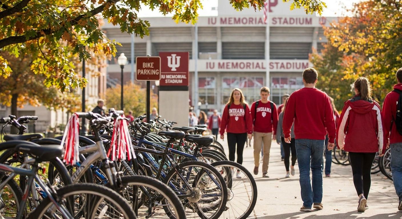 Parking for IU football fans arriving by bike