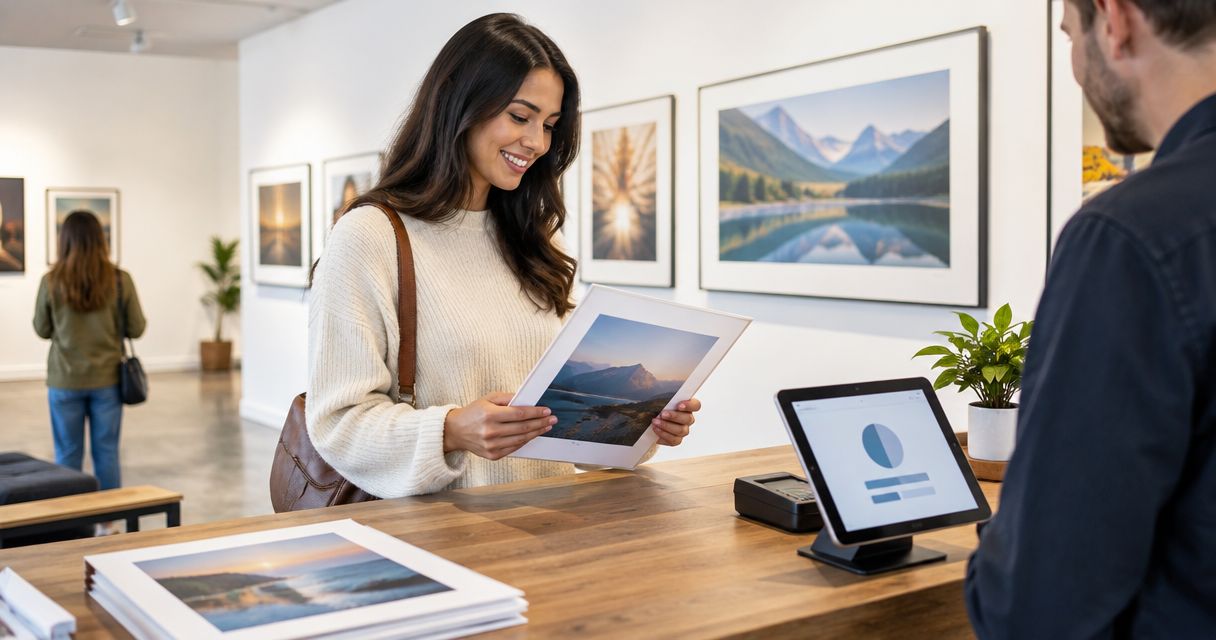 Can guests pay and buy prints directly from a photo gallery?