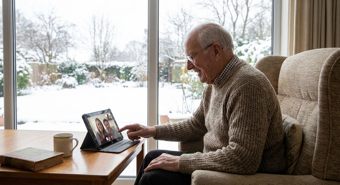 Companion device for elderly parents during winter isolation