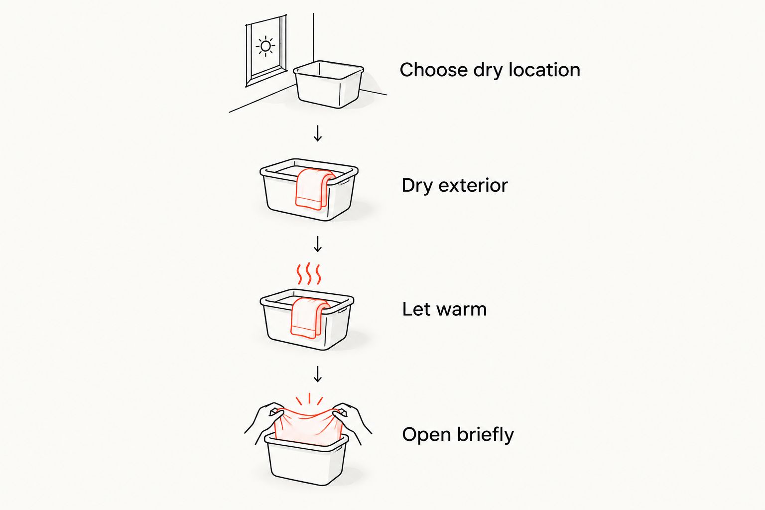 Four steps for handling refrigerated matcha without opening the container while it is cold
