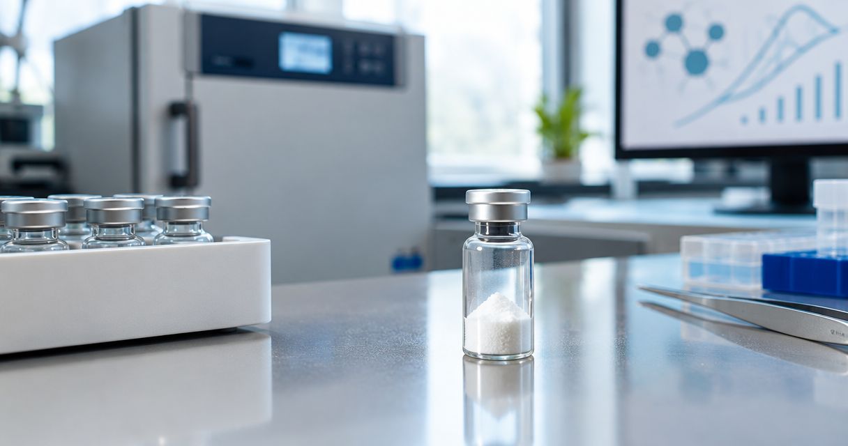 What temperature should lyophilized peptides be stored at before use?