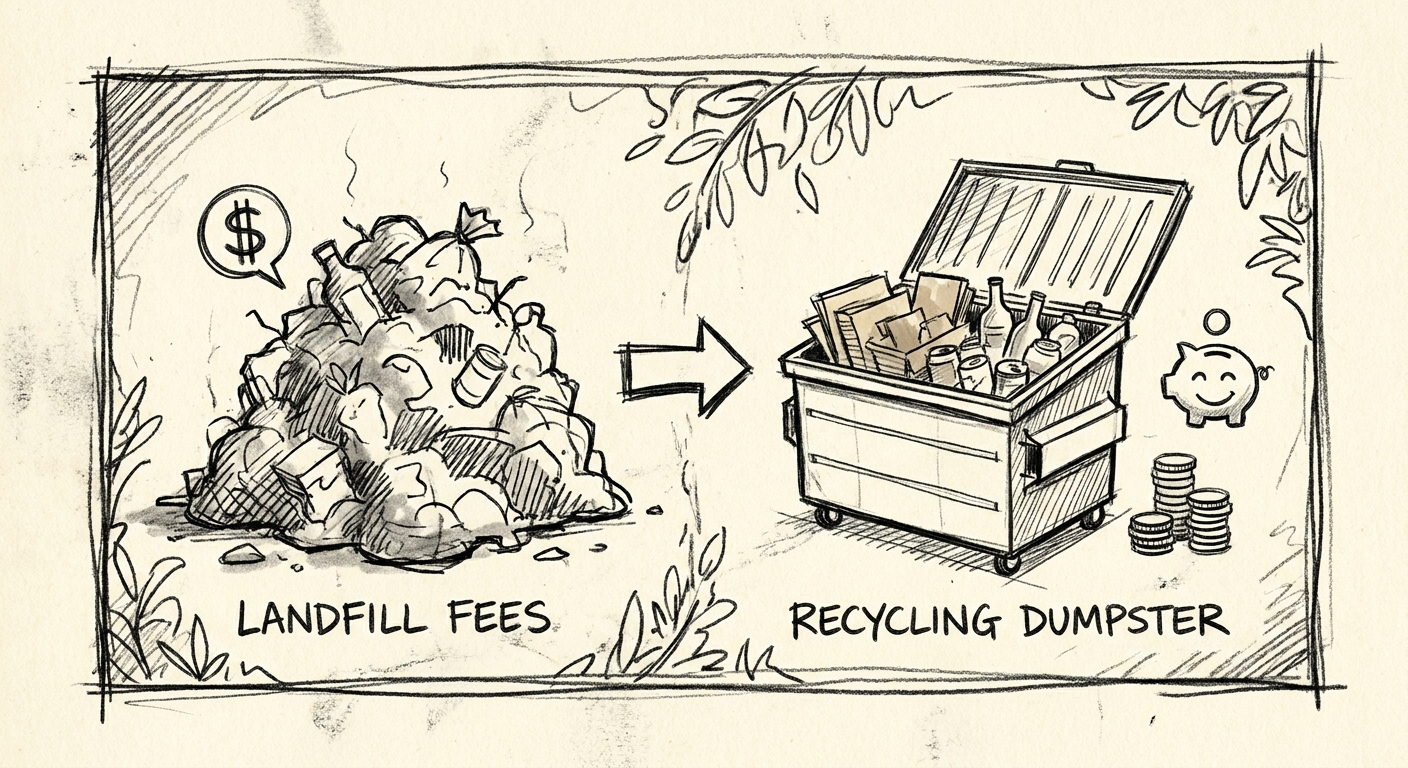 How to reduce landfill fees with a recycling dumpster rental