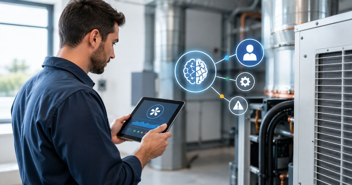 How does AI decide when to escalate an HVAC call to a human?