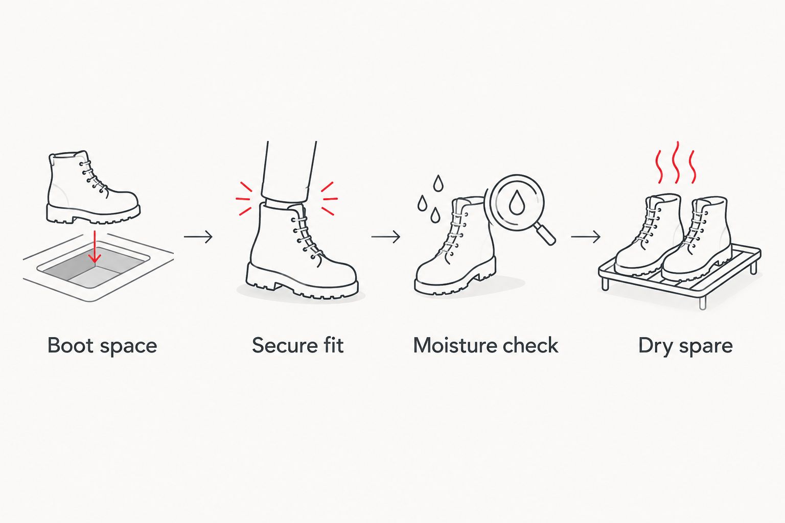 Sock check from boot space and secure fit to moisture and a dry spare