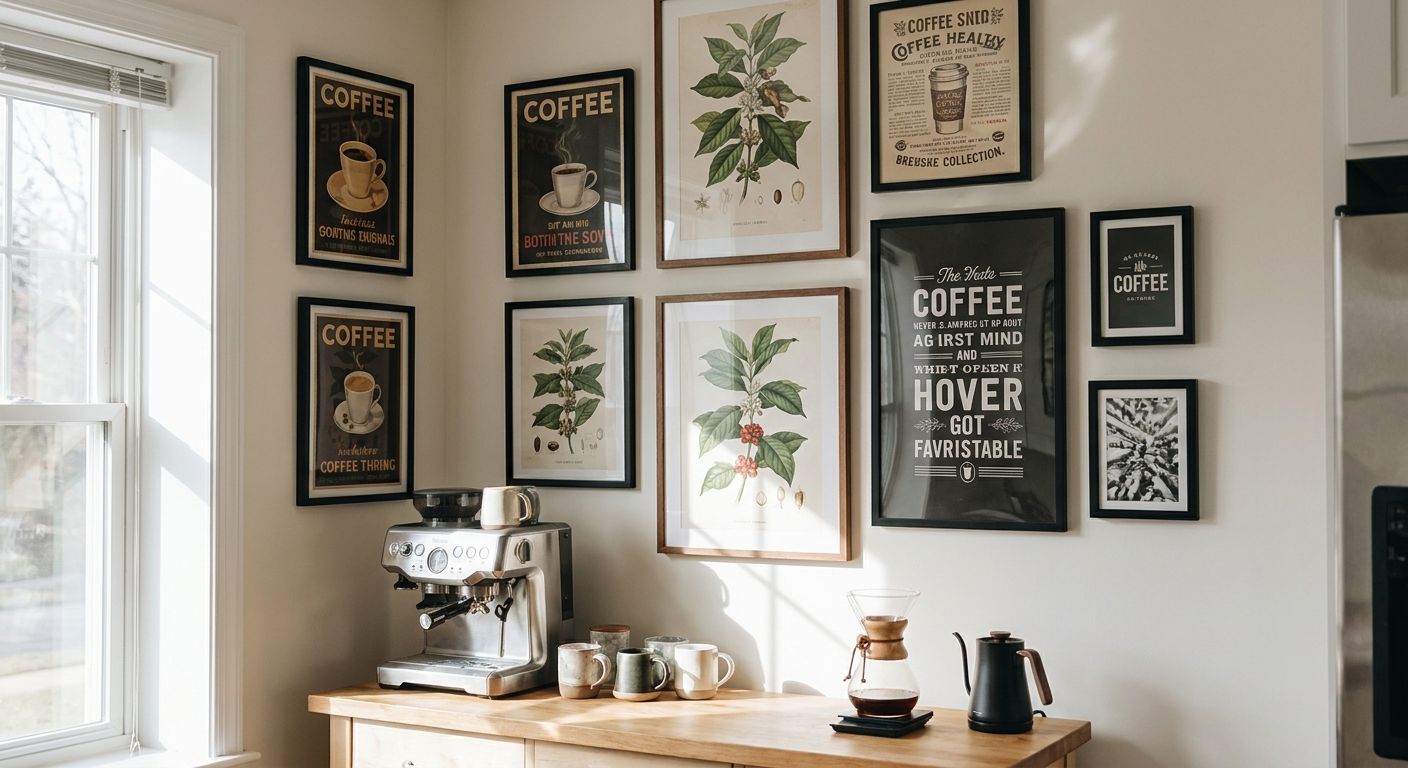 Wall art for coffee lovers and cafe-style kitchens