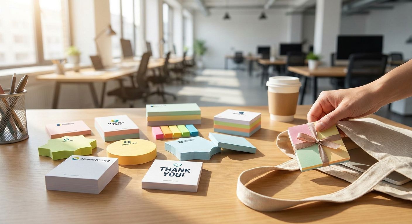 Custom sticky notes for office giveaways