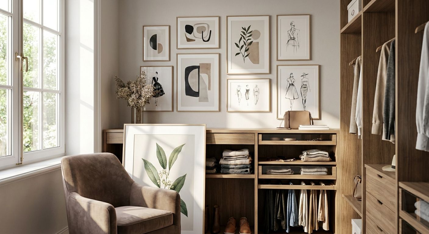 Wall art for walk-in closets