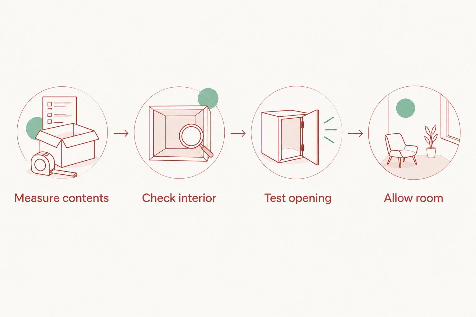 Four steps for checking whether belongings fit inside a home safe