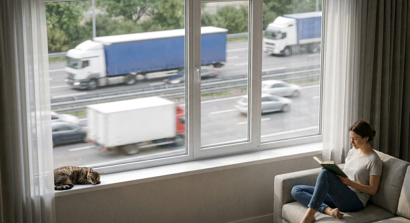 Soundproof window glass for homes near busy roads
