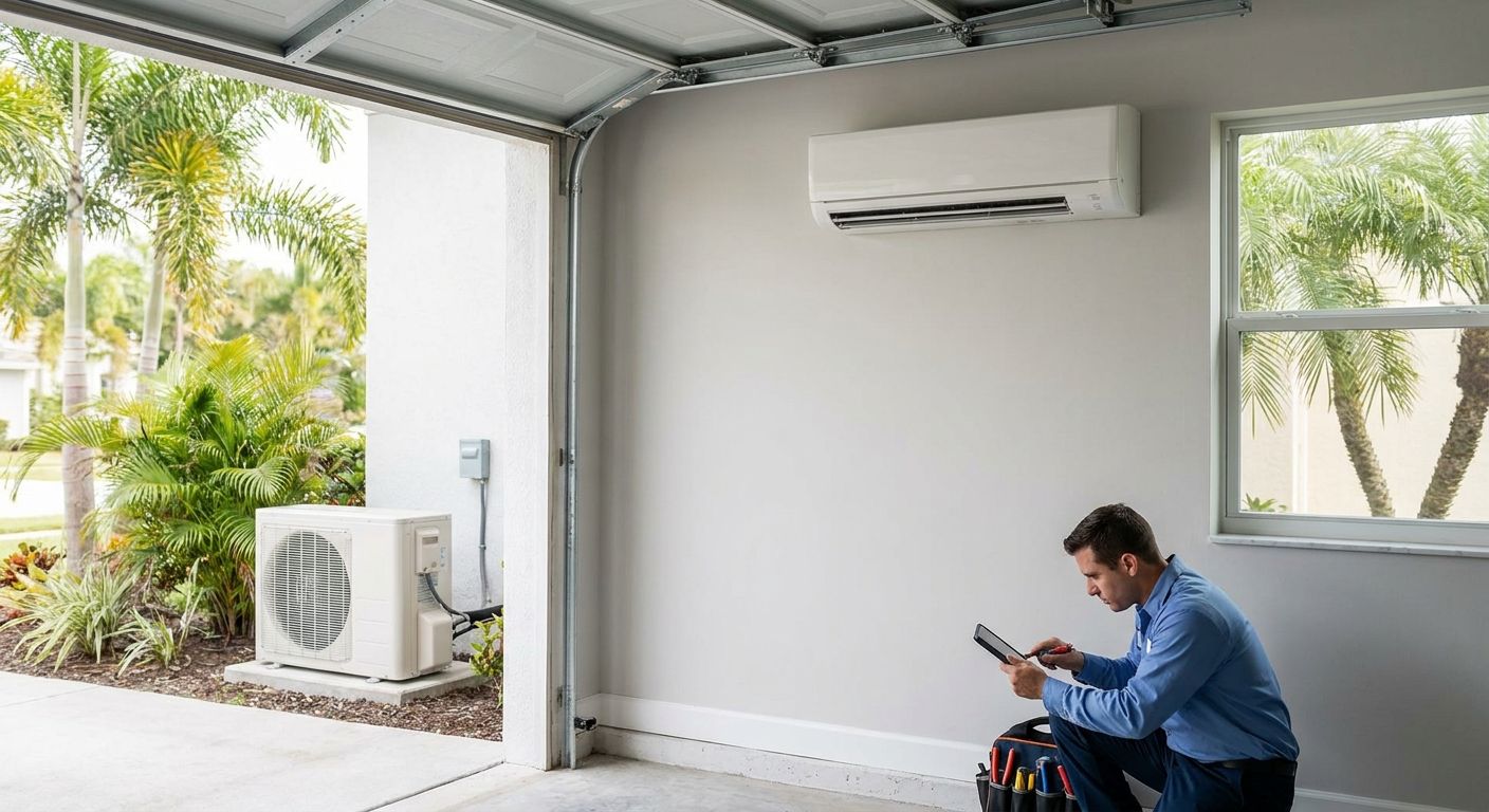 Ductless mini split installation for Florida garages and additions