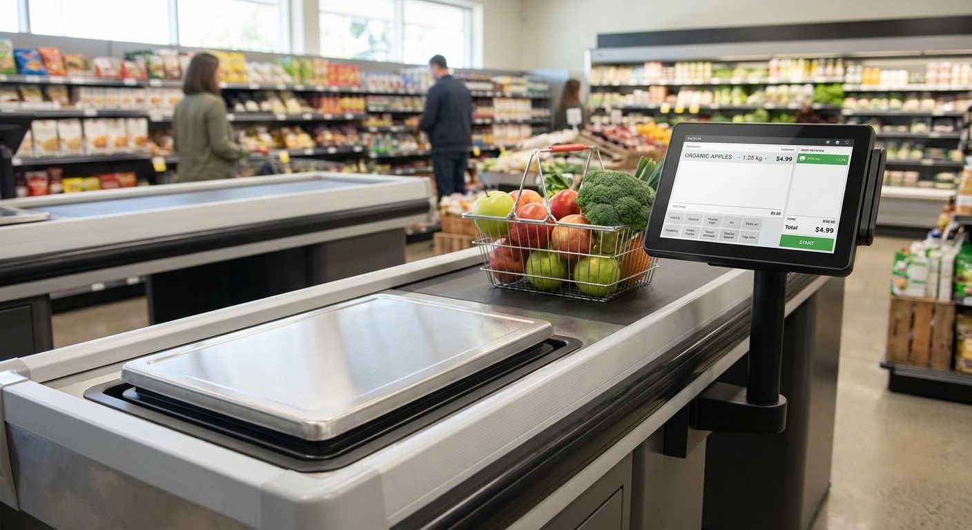 Weighing scales integrated with POS for supermarkets