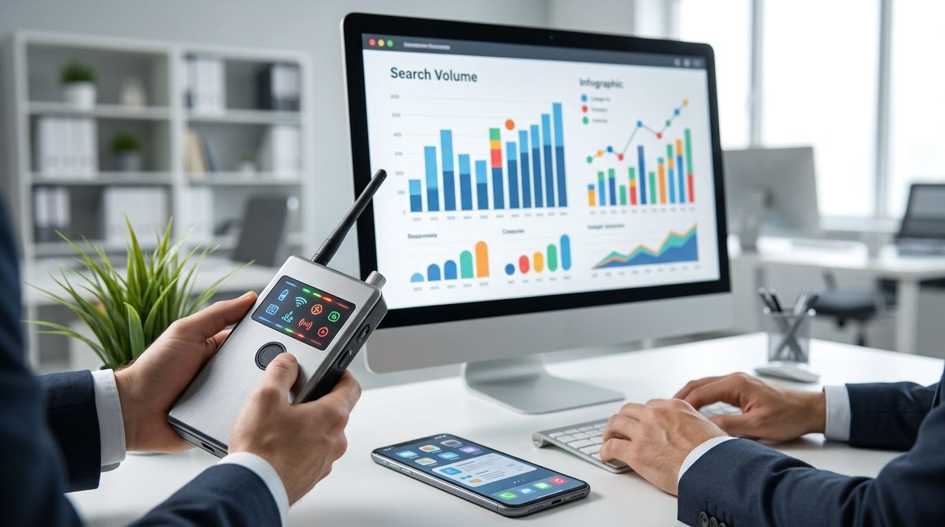 Search volume benchmarks for hidden camera and bug sweep terms 2026