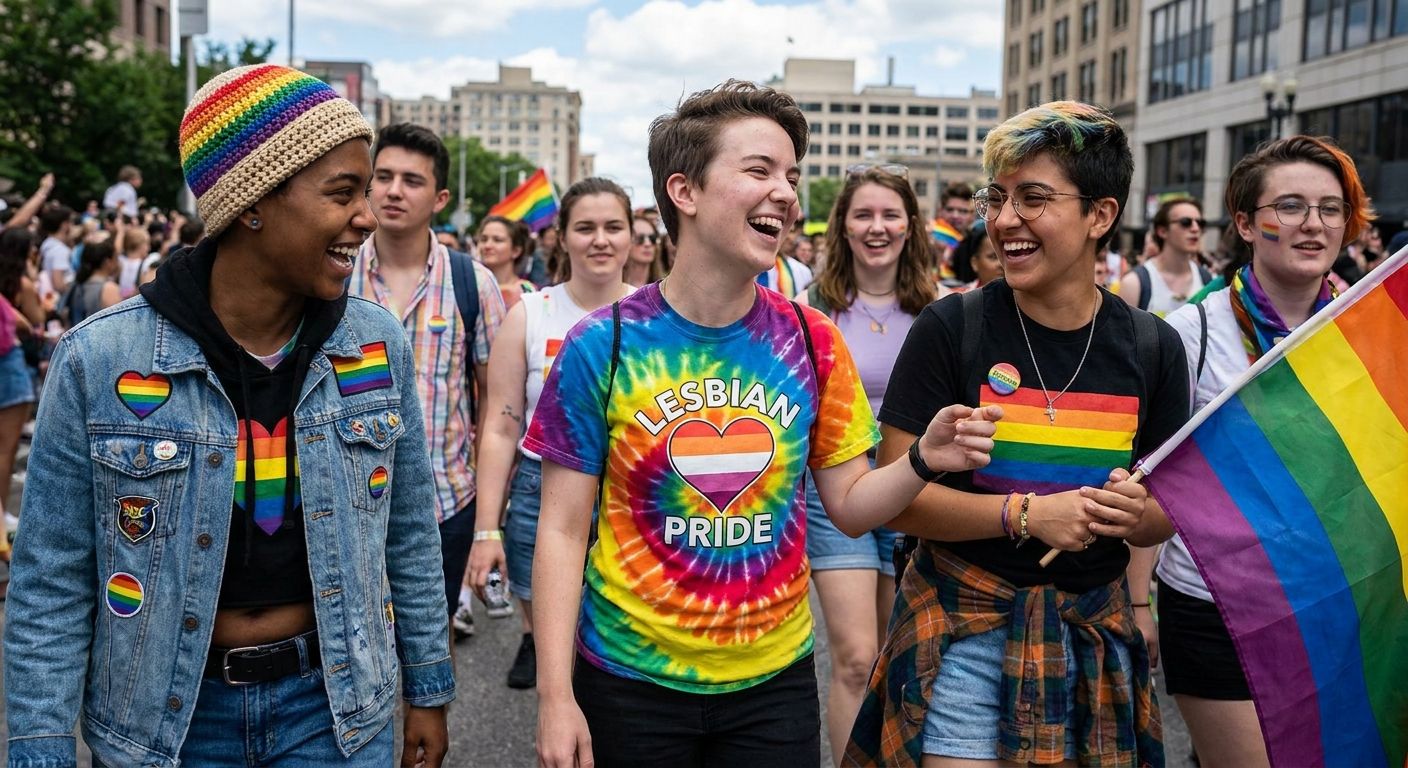 Lesbian pride apparel for pride parades