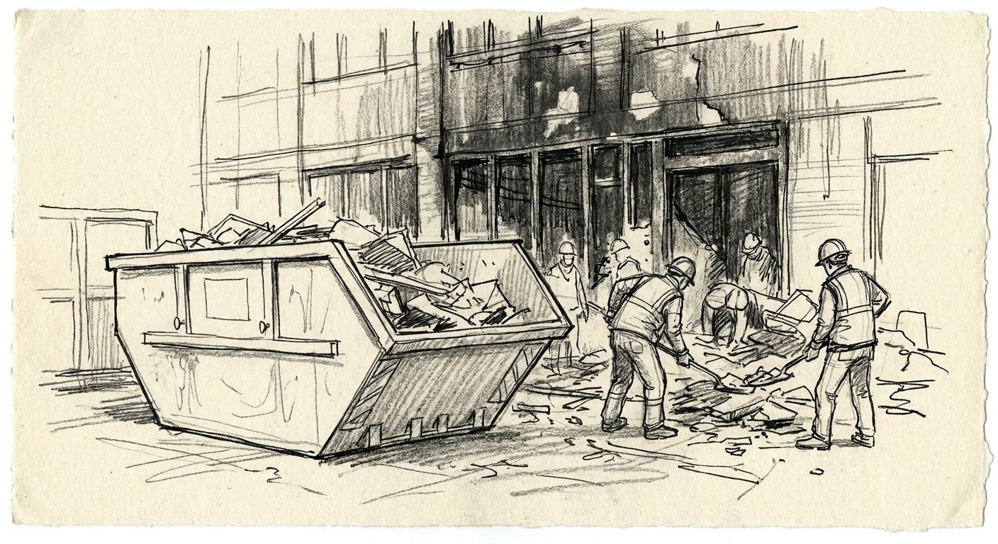 Dumpster rental for fire damage restoration contractors