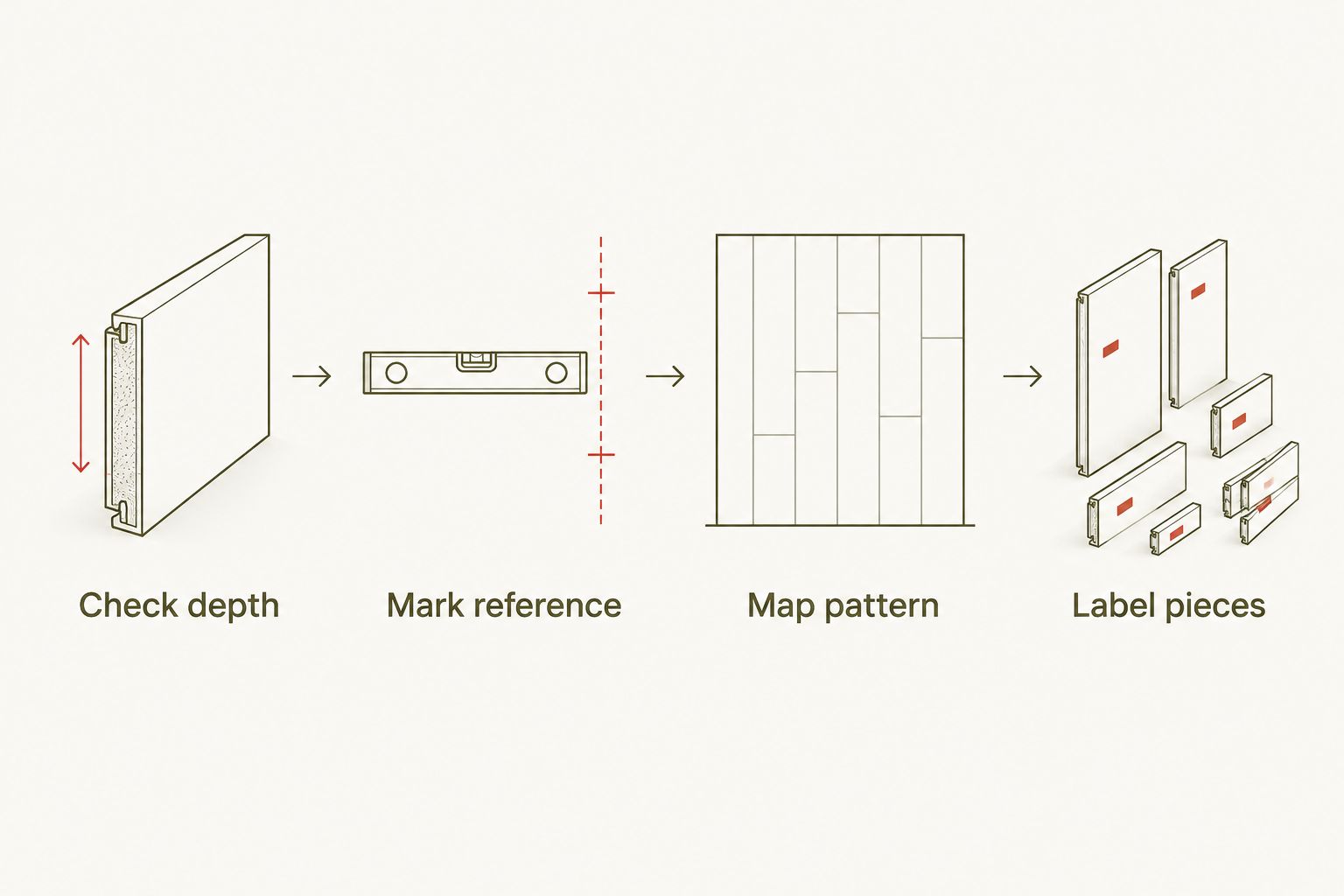 Four planning steps for fitting wall panels around window and door trim