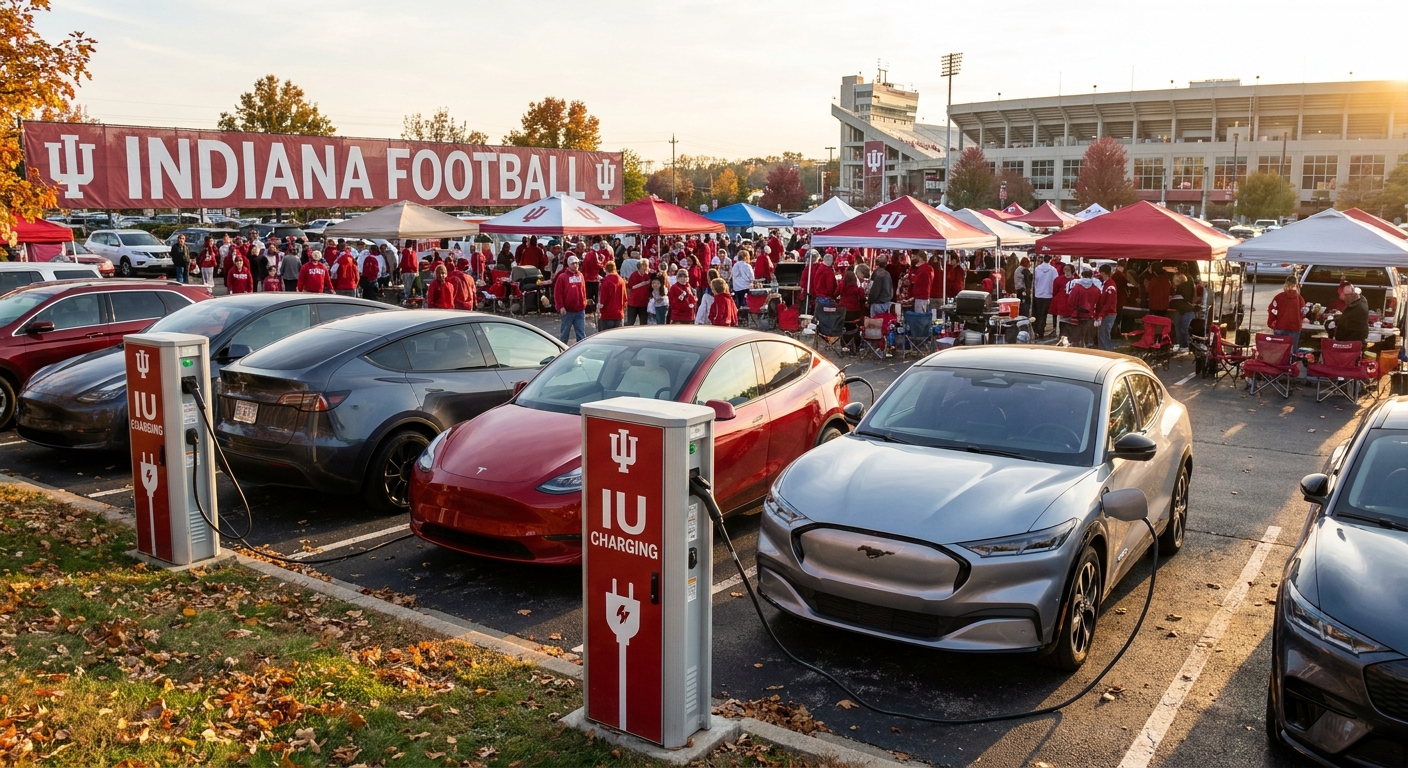 EV charging parking for IU football tailgates