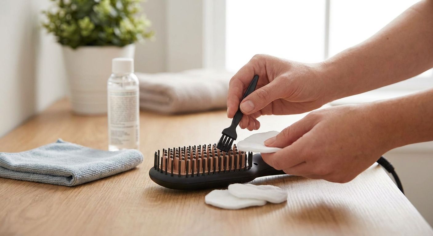 How to clean a heated hair straightening comb