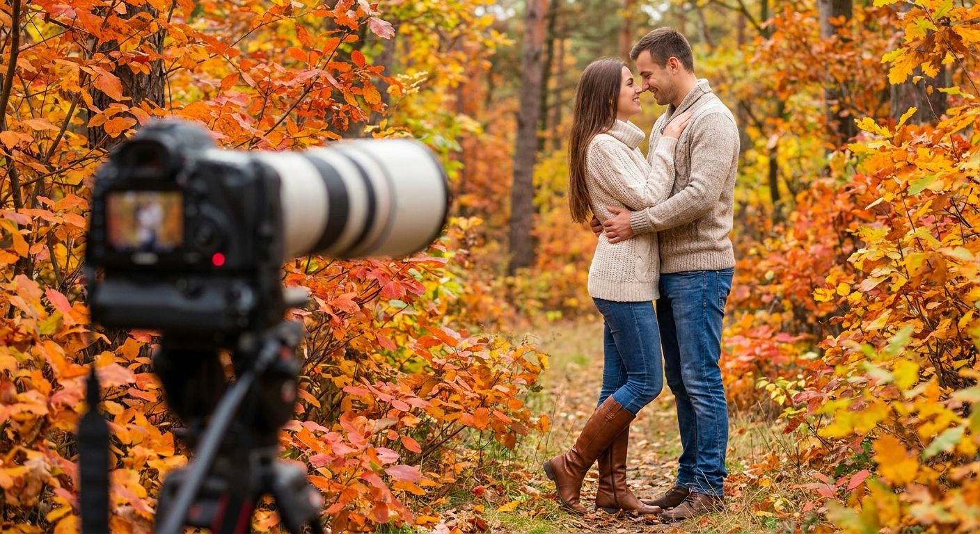 Engagement photography for autumn foliage sessions