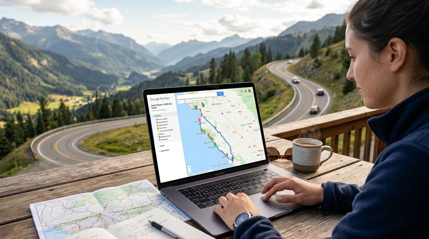 How to map a scenic byway itinerary in Google My Maps