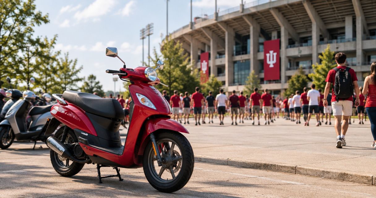 Best parking for IU football fans arriving by scooter or moped