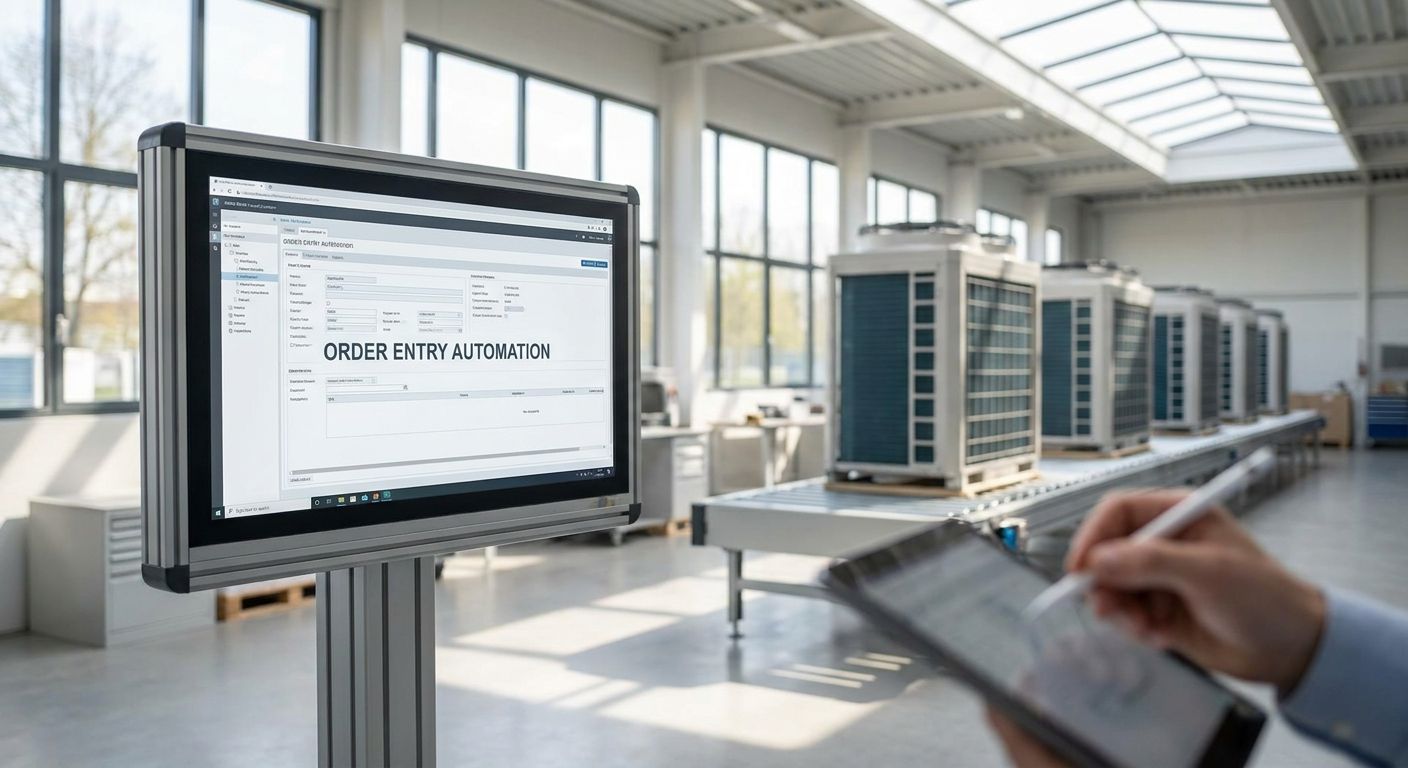 Order entry automation for HVAC equipment manufacturers