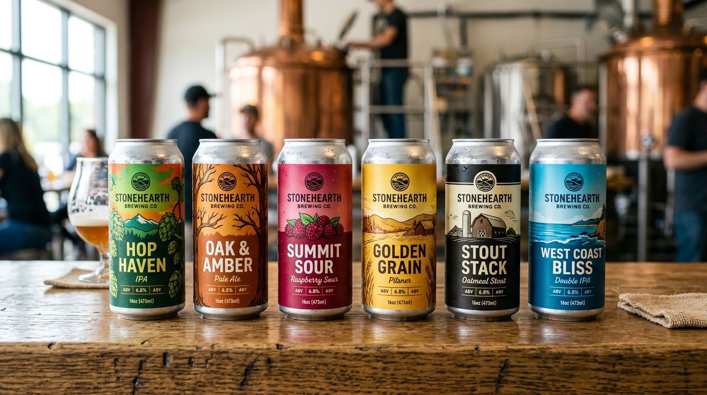 Custom labels for craft brewery cans