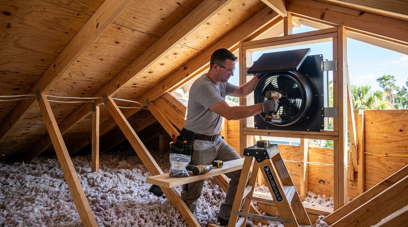Attic ventilation and fan installation for Florida homes