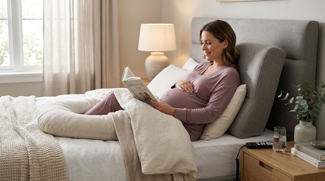 Adjustable bed backrests for pregnancy comfort