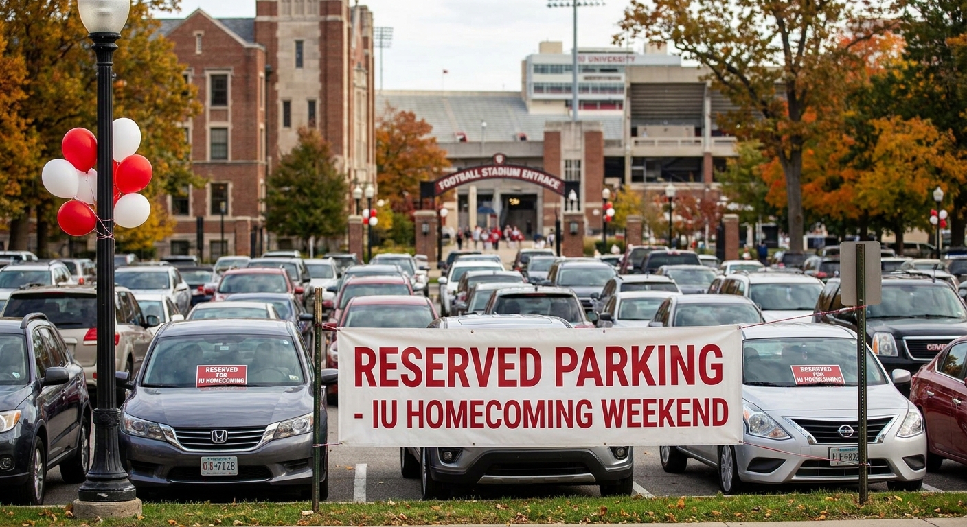 Reserved parking for IU homecoming weekend