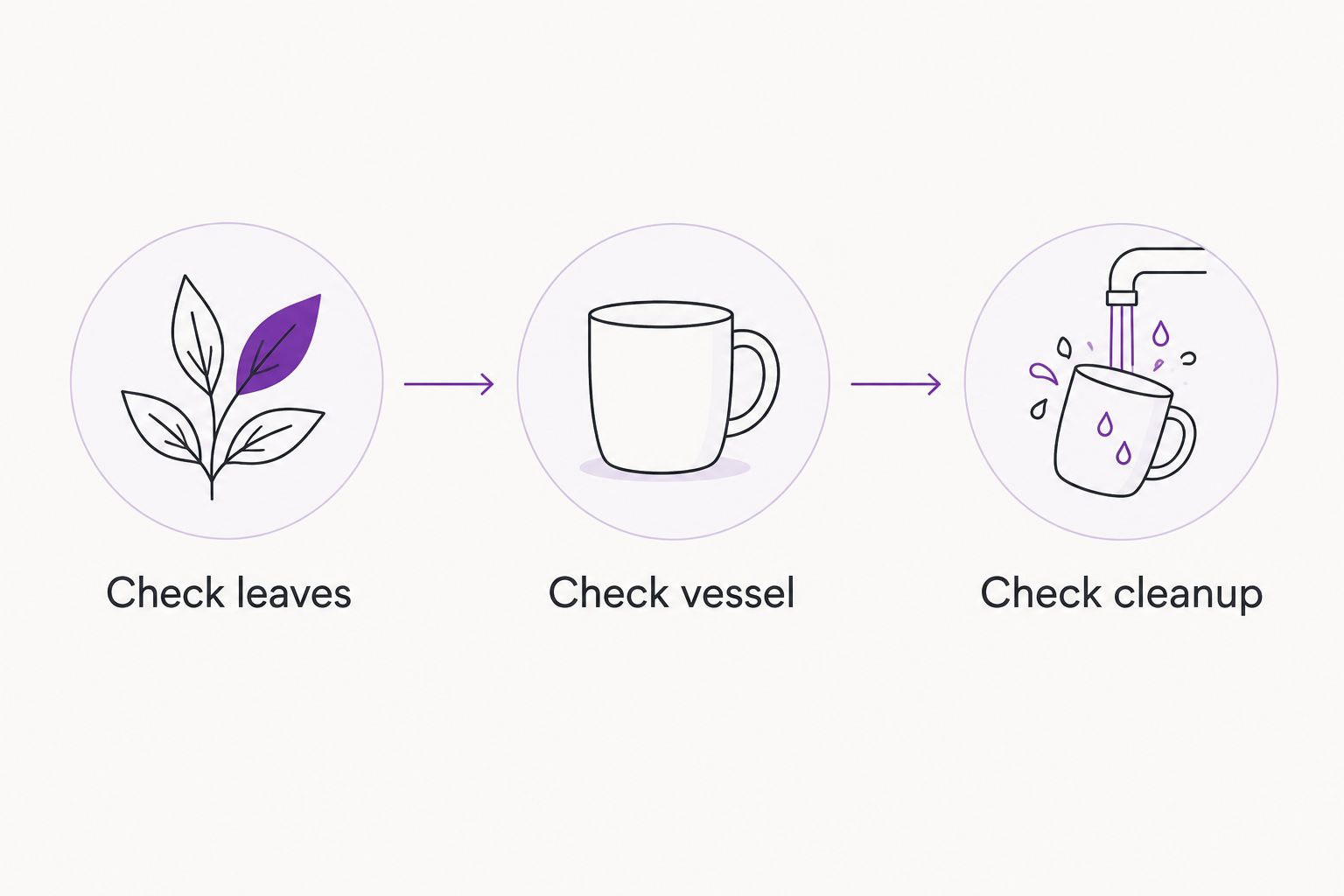 Three checks for choosing an infuser: leaves, vessel, and cleanup