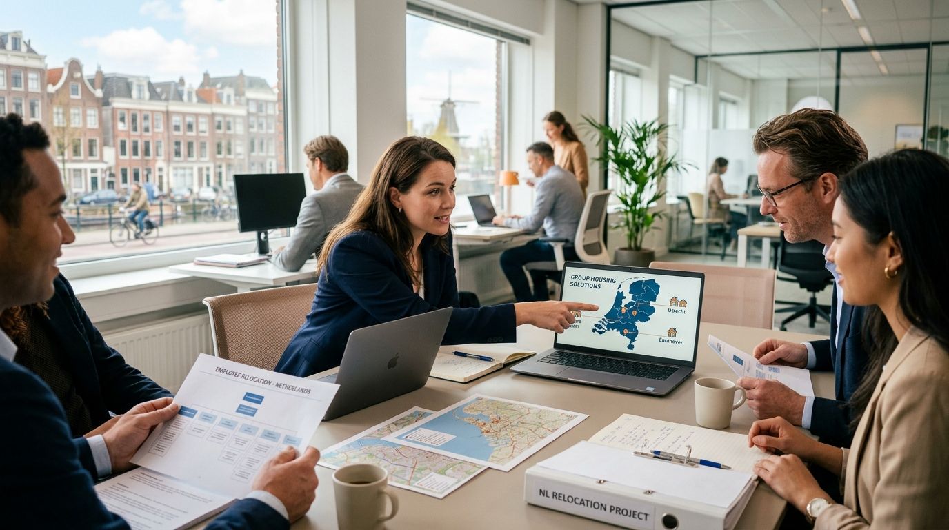 Group housing coordination for multi-employee Dutch moves