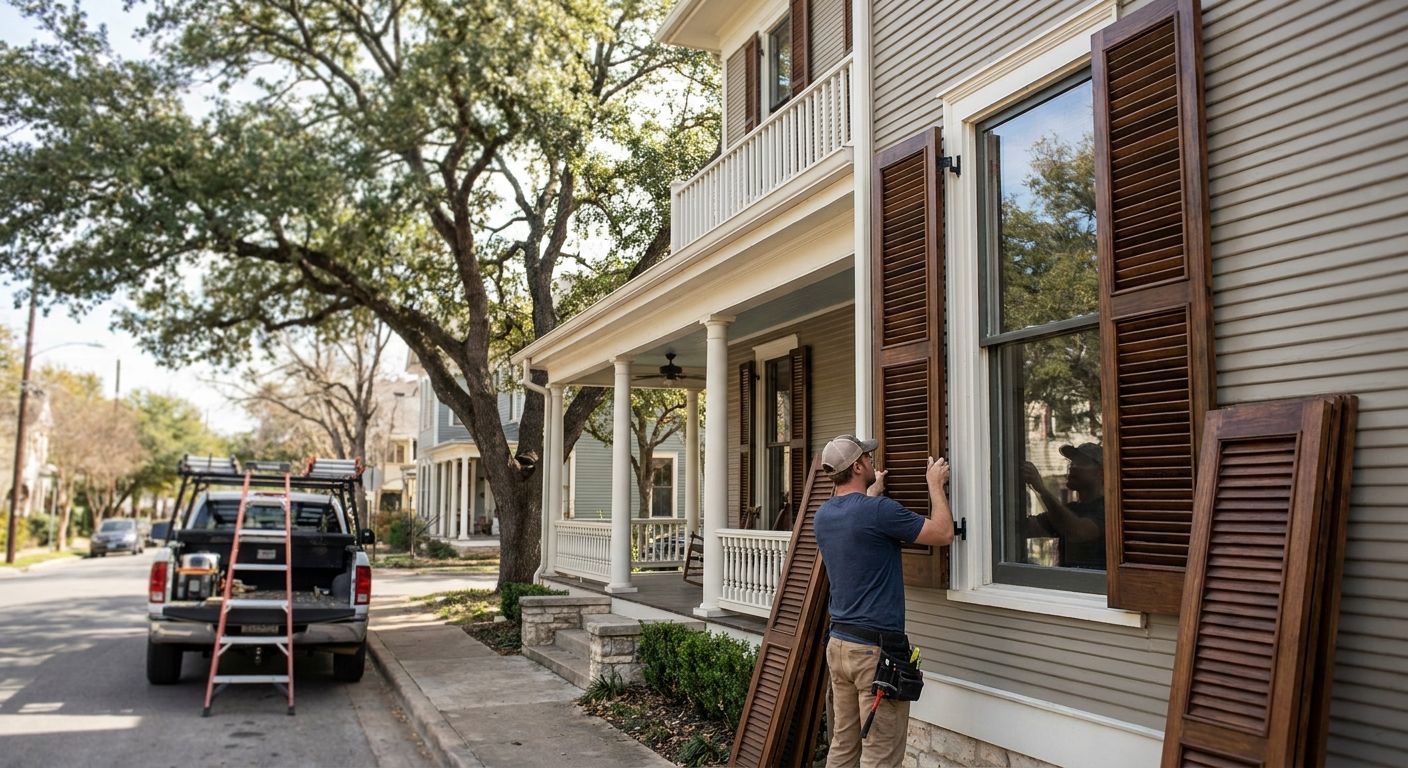 Shutter installation for Old West Austin homes
