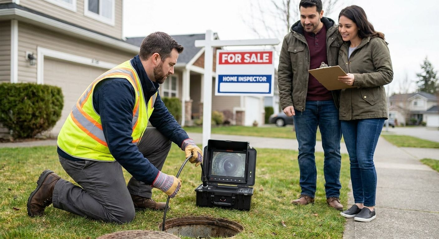 Sewer line camera inspection for home buyers